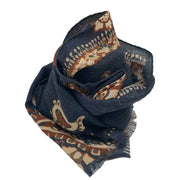 Vintage archive scarf blue paisley super soft