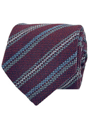 Burgundy little irregular striped wool soft tie