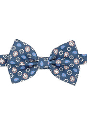 Blue little medallion & paisley patterned printed bow tie