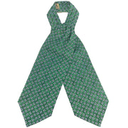 Green dots design silk ascot