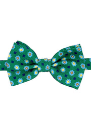 Green printed little medallion ready tied bow tie