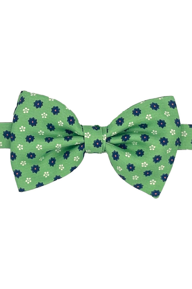 Green floral vintage design printed bow tie