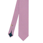 Pink little floral pattern silk printed hand made tie