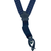 Luxury dark blue braces with little classic floral pattern
