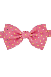 Pink micro floral design printed pre-knotted bow tie