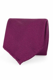 Purple plain repsonone pure silk unlined handmade tie - Fumagalli 1891
