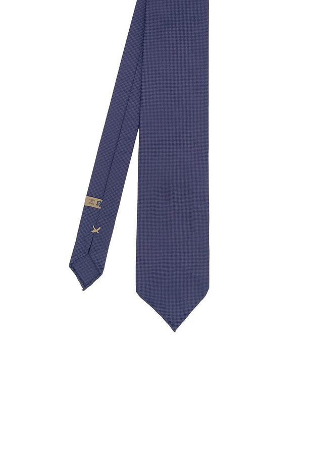 Purple gray panama pure silk unlined handmade tie- Fumagalli 1891