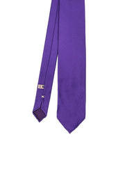 Cravatta viola in seta super reps tinta unita sfoderata
