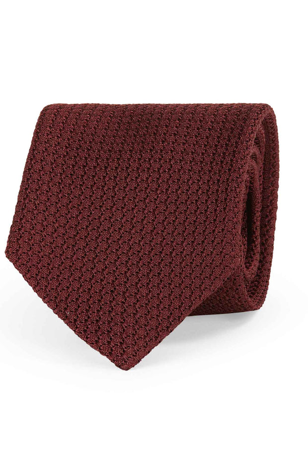 Red brick grenadine silk hand made tie