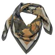 African Savannah brown silk scarf