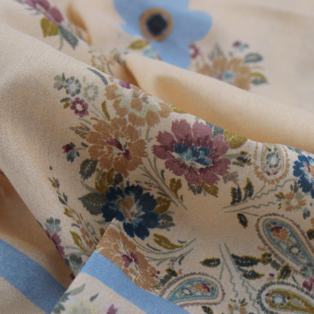 Vintage archive floral beige neckerchief