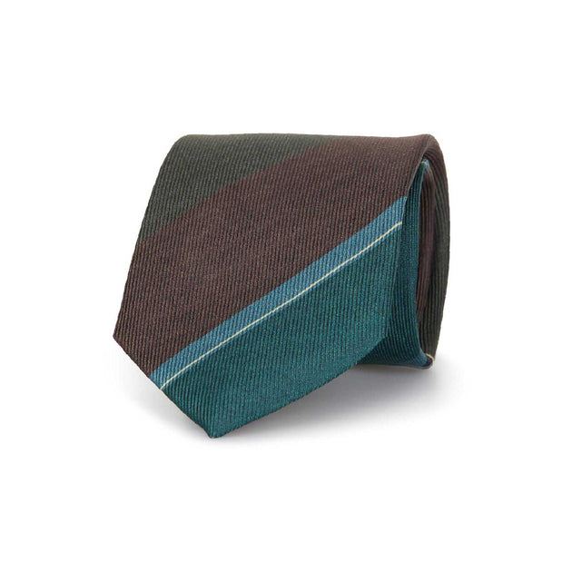 Cravatta blu scuro microdisegno verde grigio seta Cravatta blu scuro microdisegno verde grigio seta
