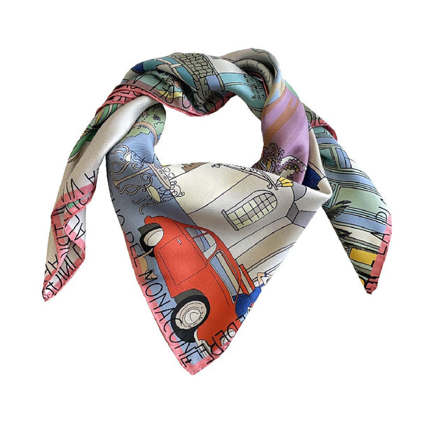 Capri Multicolor silk scarf 90
