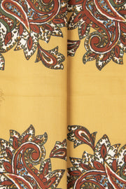 Golden Yellow Ultra Soft Silk & Cotton Floral Paisley Pocket Square