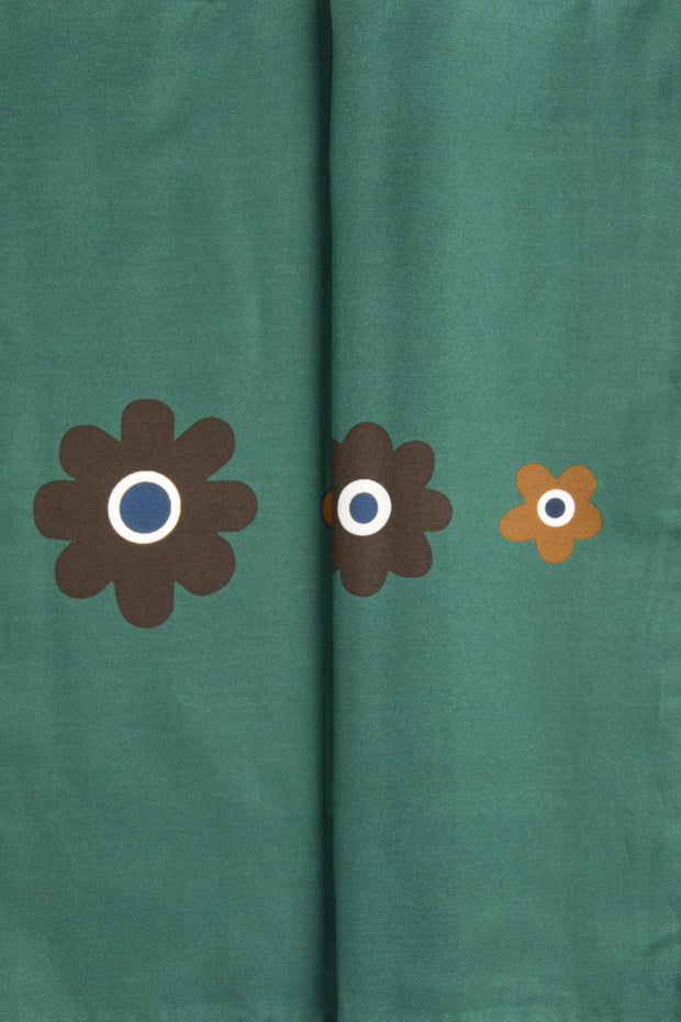 Fazzoletto verde in seta-cotone con stampa del logo