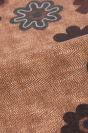 Fazzoletto marrone in lana con logo - Fumagalli 1891