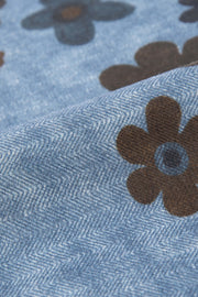 Fazzoletto in lana azzurra con stampa del logo