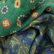 Double face scarf with paisley in cashmere and silk