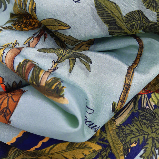 Bandana foulard vintage con piante esotiche 