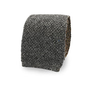grey and brown knitted tie