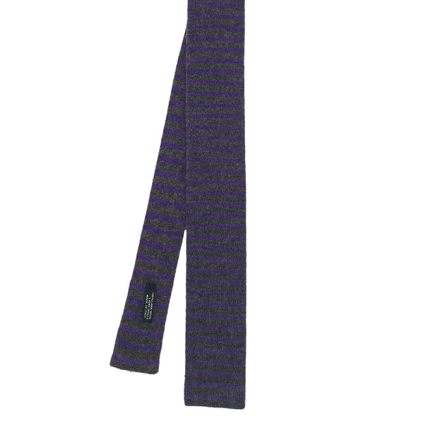 Grey and violet wool knitted tie