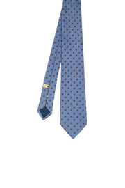 Light blue brown dots jacquard silk tie