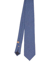 TOKYO - Cravatta in seta stampata con micro motivo classico 