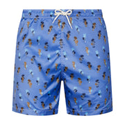 Seahorse pattern light blue sustainable swimwear