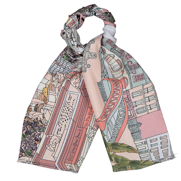 Milan pink tie scarf