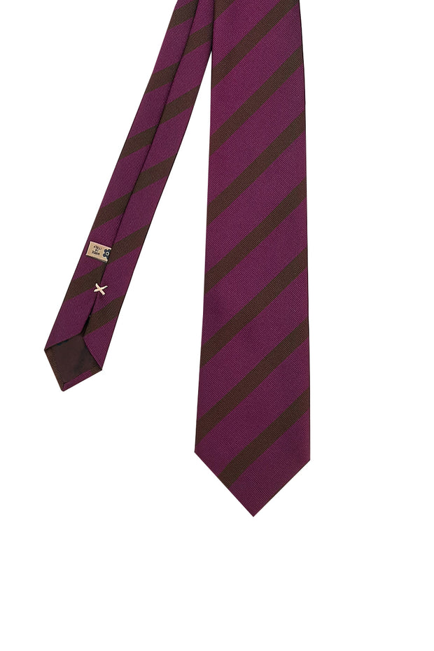 Regimental tie burgundy and brown
