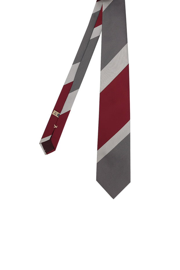 Regimental tie grey and red - Fumagalli 1891