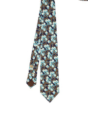 TOKYO - Blue, brown and light blue abstract design tie printed