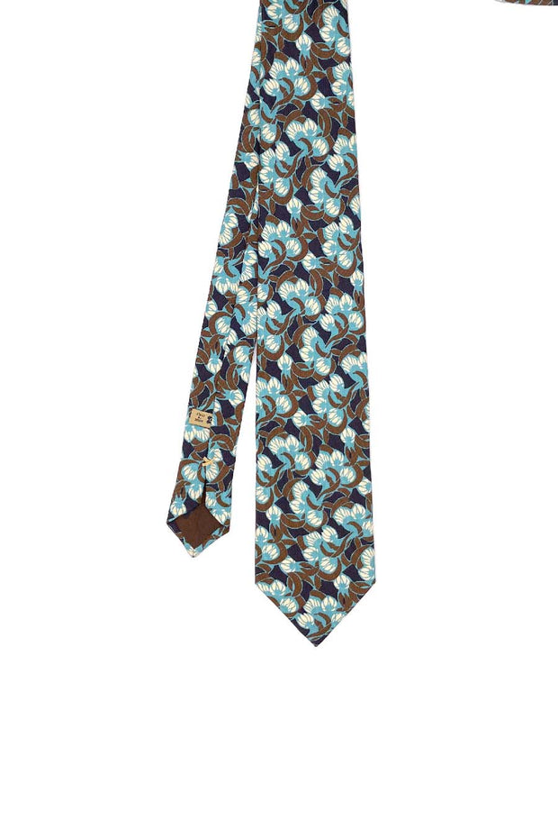 TOKYO - Cravatta in seta stampata con motivo astratto 