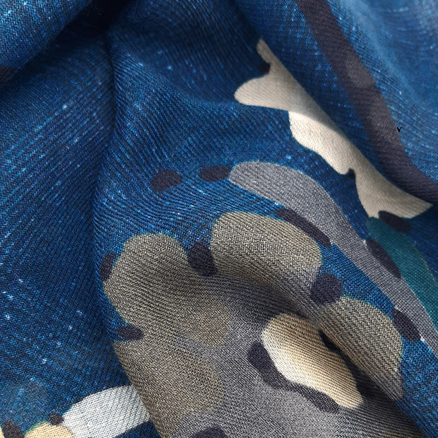 Vintage blue paisley archive scarf super soft
