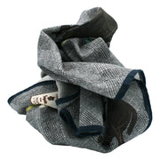 Vintage grey scarf with polo players super soft - ALMA
