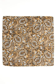 Mustard Ultra Soft Silk & Cotton Floral Paisley scarf 60