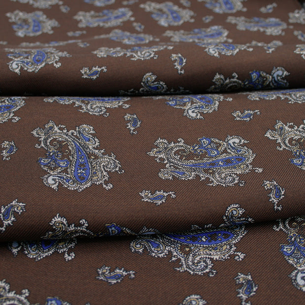 Vintage paisley brown tubular scarf pure silk