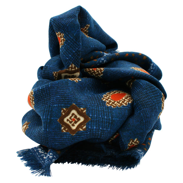 Vintage scarf blue with paisley super soft - ALMA
