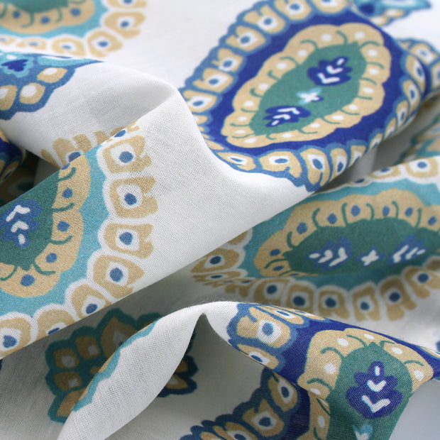 Bandana foulard vintage d'archivio paisley bianco