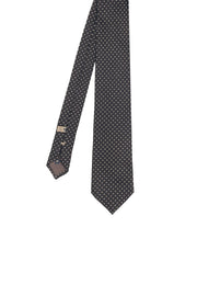 Black jacquard tie with polka dots design