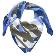 Light blue macro geometric silk scarf 90