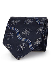 Blue jacquard fancy tie