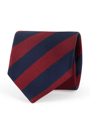 Regimental red e blu hand made silk tie