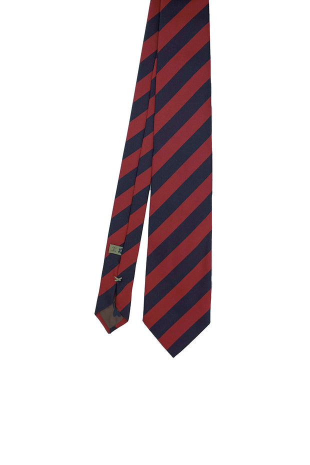 Regimental red e blu hand made silk tie