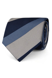 Cravatta d'archivio regimental blu argento e azzurro - Fumagalli 1891