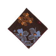 Blue paisley tie and brown pocket square set