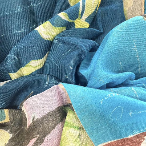 Colorful citrus cashmere shawl