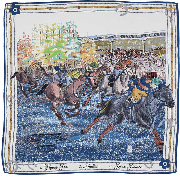 Foulard corsa cavalli blu 
