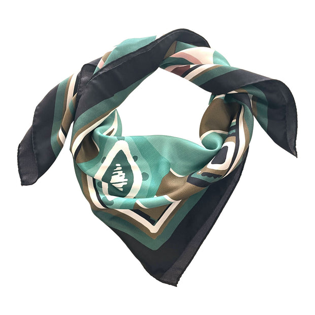 Brown & Green geometric scarf 90