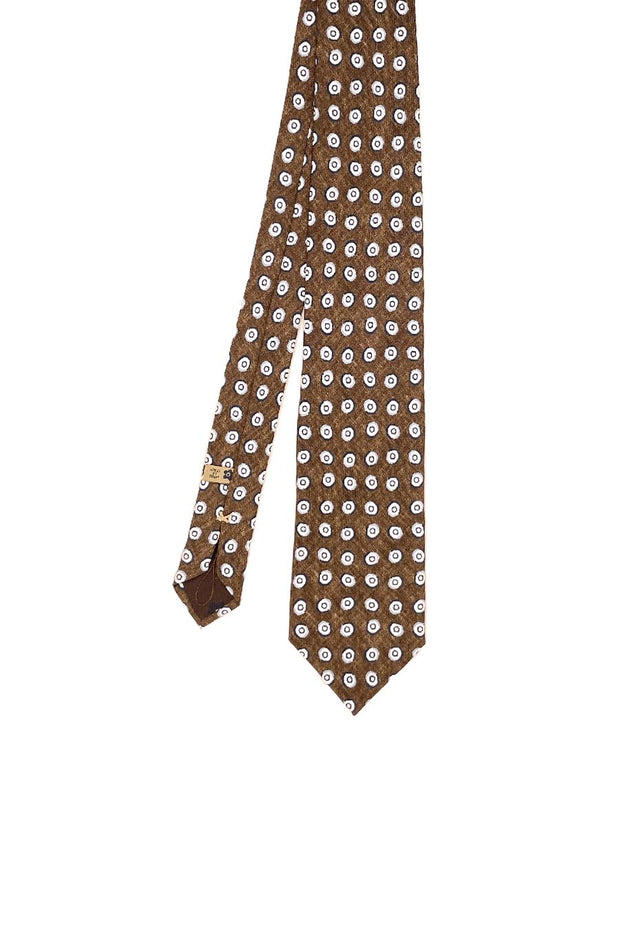 TOKYO - Cravatta stampata marrone con design classico 